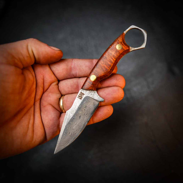 Damascus Mini Hunter — Figured Red Gum