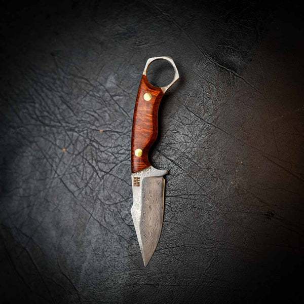 Damascus Mini Hunter — Figured Red Gum