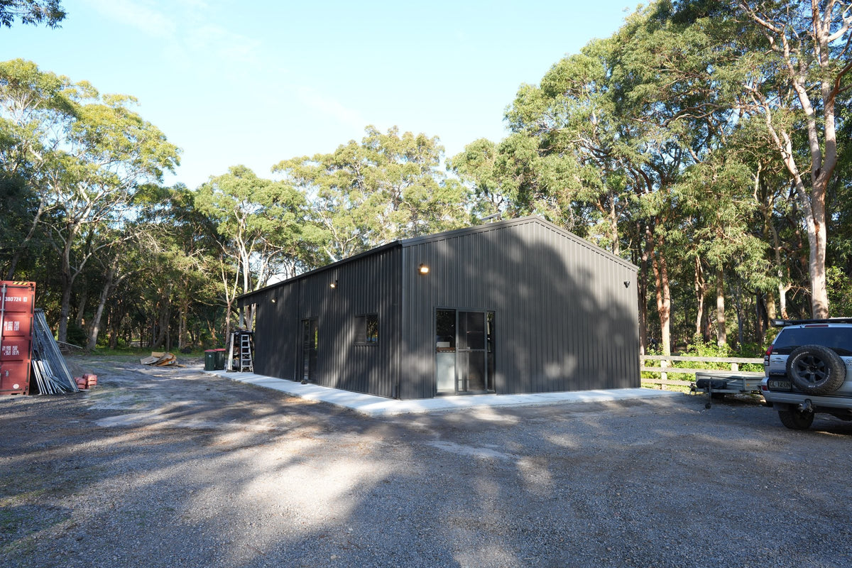 The new Iron Gate workshop in the bush at Anna Bay