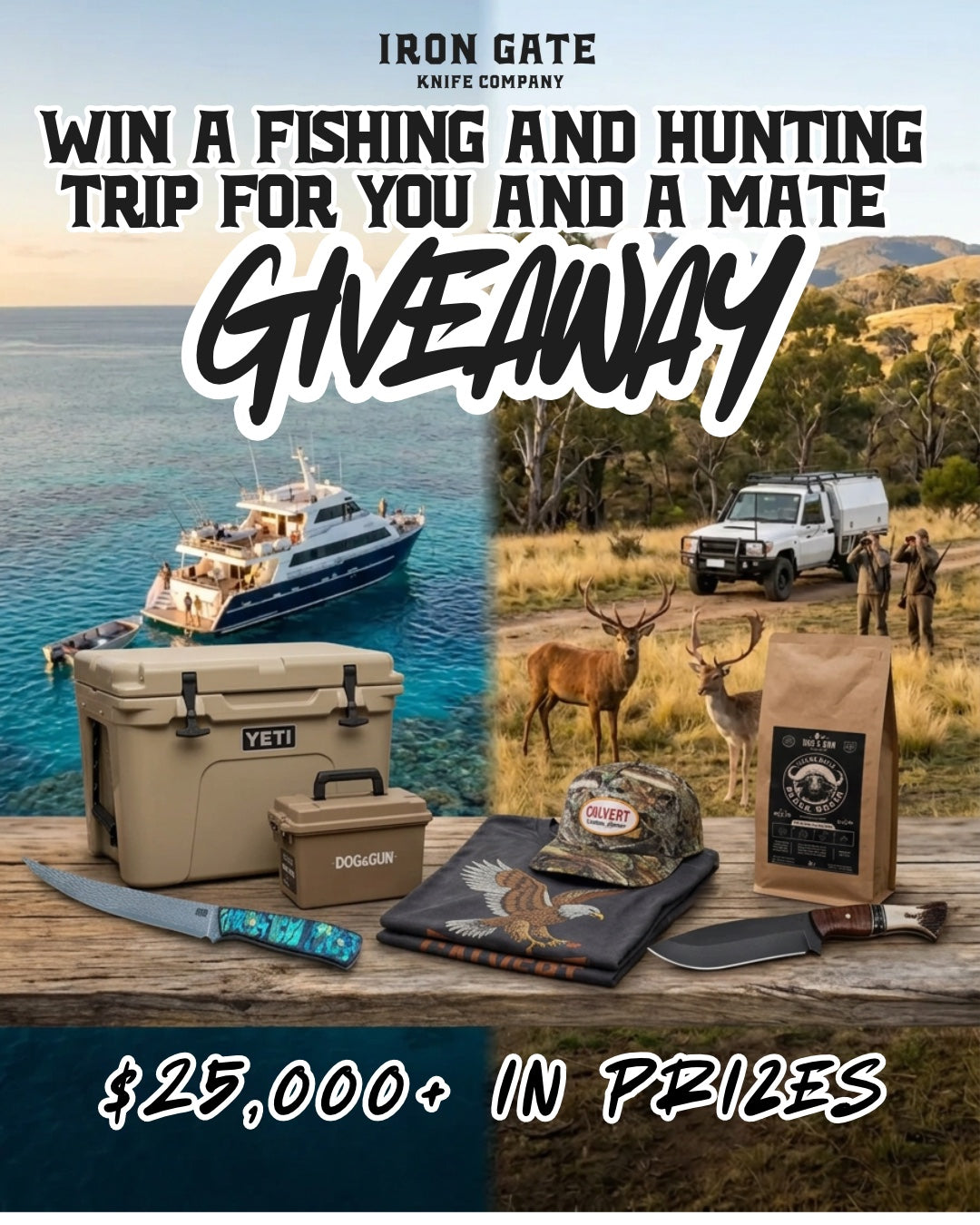 The Hunt of a Lifetime giveaway: win a fishing and hunting trip for you and a mate