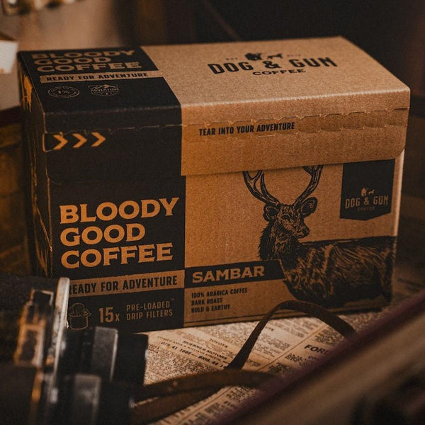 Dog & Gun Coffee, Sambar Pre-Loaded Drip Filters (15 Pack)